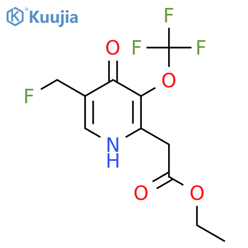 Ethyl 5-(fluoromethyl)-4-hydroxy-3-(trifluoromethoxy)pyridine-2-acetate structure