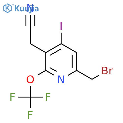 6-(Bromomethyl)-4-iodo-2-(trifluoromethoxy)pyridine-3-acetonitrile structure