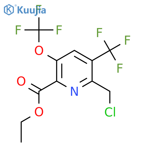 Ethyl 2-(chloromethyl)-5-(trifluoromethoxy)-3-(trifluoromethyl)pyridine-6-carboxylate structure