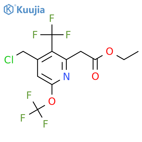 Ethyl 4-(chloromethyl)-6-(trifluoromethoxy)-3-(trifluoromethyl)pyridine-2-acetate structure