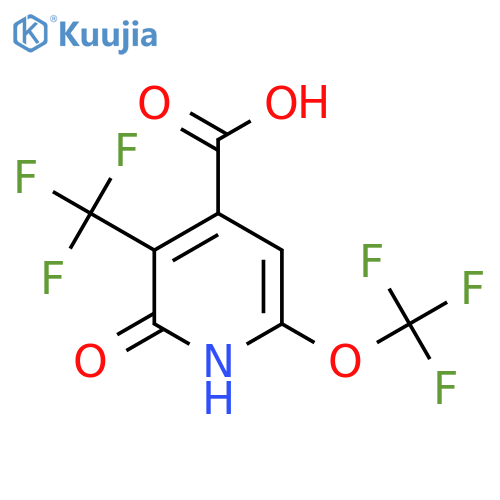 2-Hydroxy-6-(trifluoromethoxy)-3-(trifluoromethyl)pyridine-4-carboxylic acid structure