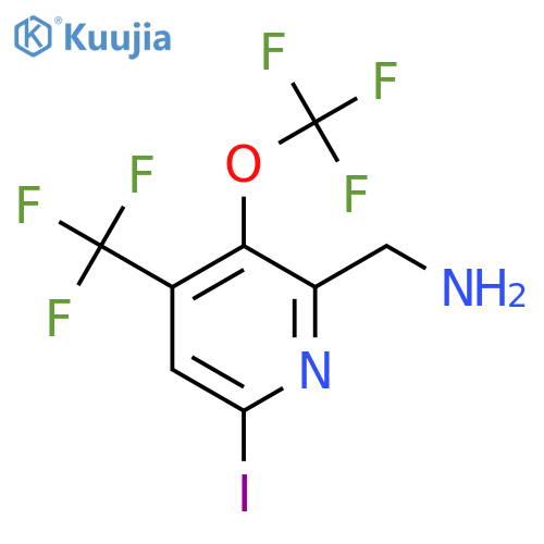 2-(Aminomethyl)-6-iodo-3-(trifluoromethoxy)-4-(trifluoromethyl)pyridine structure