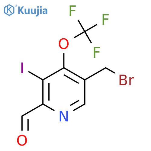 5-(Bromomethyl)-3-iodo-4-(trifluoromethoxy)pyridine-2-carboxaldehyde structure