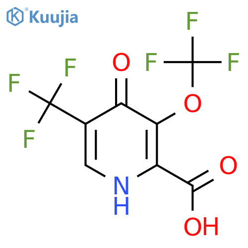 4-Hydroxy-3-(trifluoromethoxy)-5-(trifluoromethyl)pyridine-2-carboxylic acid structure