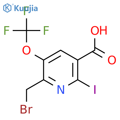 2-(Bromomethyl)-6-iodo-3-(trifluoromethoxy)pyridine-5-carboxylic acid structure