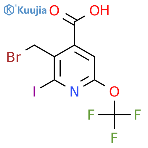 3-(Bromomethyl)-2-iodo-6-(trifluoromethoxy)pyridine-4-carboxylic acid structure