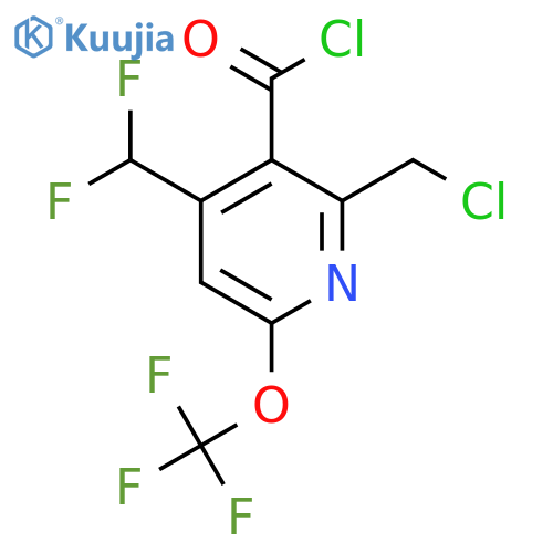 2-(Chloromethyl)-4-(difluoromethyl)-6-(trifluoromethoxy)pyridine-3-carbonyl chloride structure
