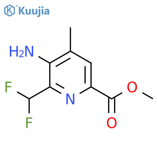 Methyl 3-amino-2-(difluoromethyl)-4-methylpyridine-6-carboxylate structure