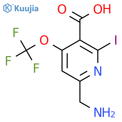 6-(Aminomethyl)-2-iodo-4-(trifluoromethoxy)pyridine-3-carboxylic acid structure