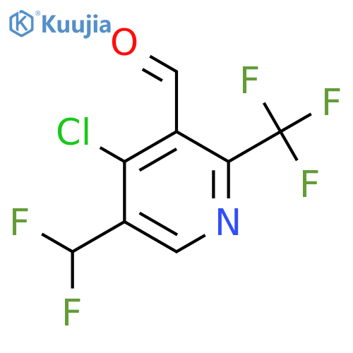 4-Chloro-5-(difluoromethyl)-2-(trifluoromethyl)pyridine-3-carboxaldehyde structure