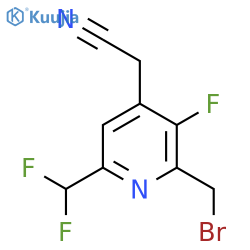 2-(Bromomethyl)-6-(difluoromethyl)-3-fluoropyridine-4-acetonitrile structure