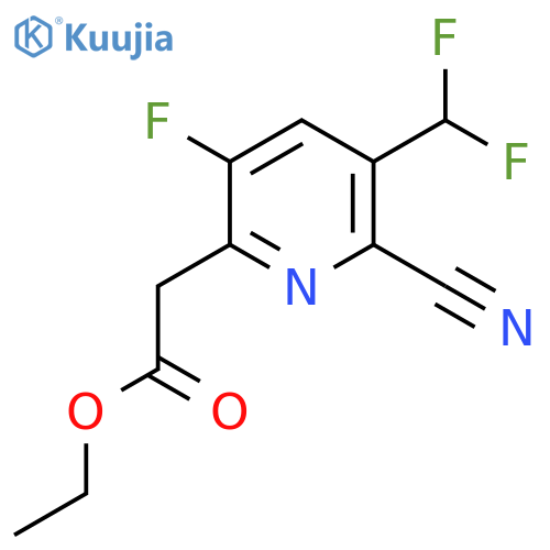 Ethyl 2-cyano-3-(difluoromethyl)-5-fluoropyridine-6-acetate structure
