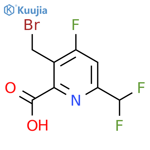 3-(Bromomethyl)-6-(difluoromethyl)-4-fluoropyridine-2-carboxylic acid structure