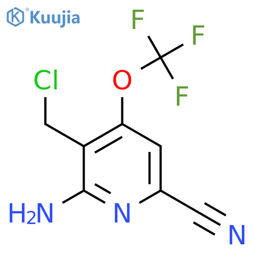 2-Amino-3-(chloromethyl)-6-cyano-4-(trifluoromethoxy)pyridine structure