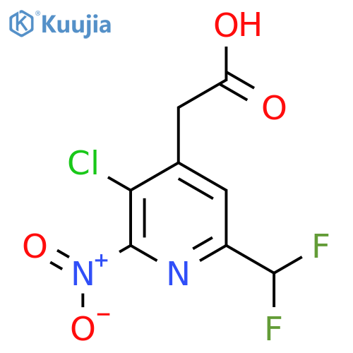 3-Chloro-6-(difluoromethyl)-2-nitropyridine-4-acetic acid structure