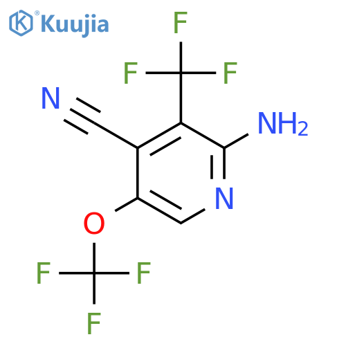 2-Amino-4-cyano-5-(trifluoromethoxy)-3-(trifluoromethyl)pyridine structure