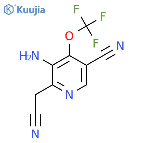3-Amino-5-cyano-4-(trifluoromethoxy)pyridine-2-acetonitrile structure