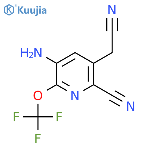 3-Amino-6-cyano-2-(trifluoromethoxy)pyridine-5-acetonitrile structure