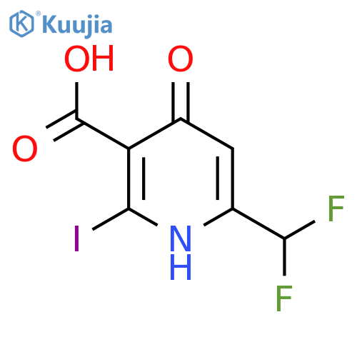 6-(Difluoromethyl)-4-hydroxy-2-iodopyridine-3-carboxylic acid structure
