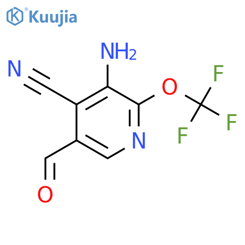 3-Amino-4-cyano-2-(trifluoromethoxy)pyridine-5-carboxaldehyde structure