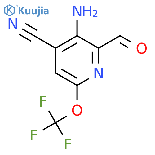 3-Amino-4-cyano-6-(trifluoromethoxy)pyridine-2-carboxaldehyde structure