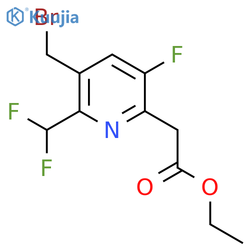 Ethyl 3-(bromomethyl)-2-(difluoromethyl)-5-fluoropyridine-6-acetate structure