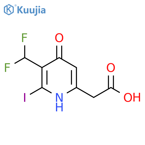 3-(Difluoromethyl)-4-hydroxy-2-iodopyridine-6-acetic acid structure
