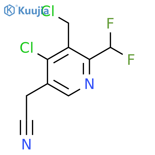4-Chloro-3-(chloromethyl)-2-(difluoromethyl)pyridine-5-acetonitrile structure