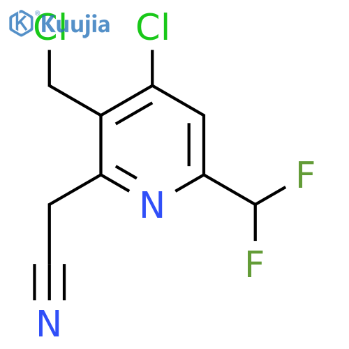 4-Chloro-3-(chloromethyl)-6-(difluoromethyl)pyridine-2-acetonitrile structure