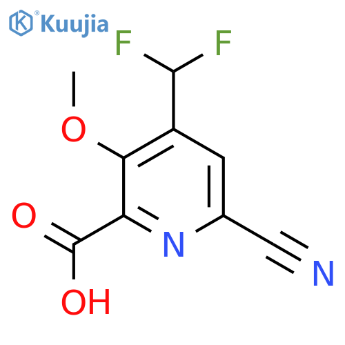 6-Cyano-4-(difluoromethyl)-3-methoxypyridine-2-carboxylic acid structure