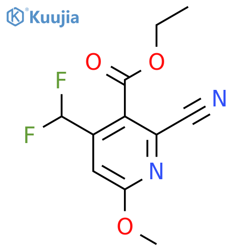 Ethyl 2-cyano-4-(difluoromethyl)-6-methoxypyridine-3-carboxylate structure