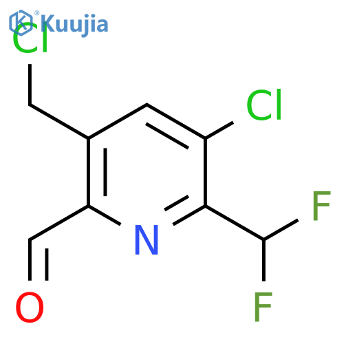 3-Chloro-5-(chloromethyl)-2-(difluoromethyl)pyridine-6-carboxaldehyde structure