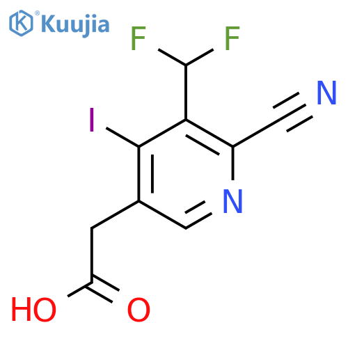 2-Cyano-3-(difluoromethyl)-4-iodopyridine-5-acetic acid structure