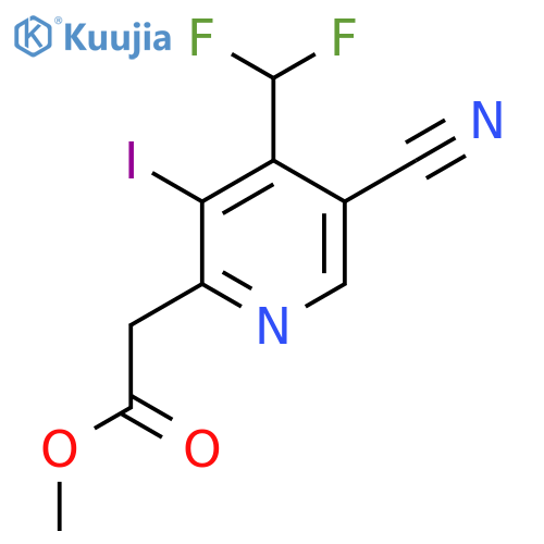 Methyl 5-cyano-4-(difluoromethyl)-3-iodopyridine-2-acetate structure