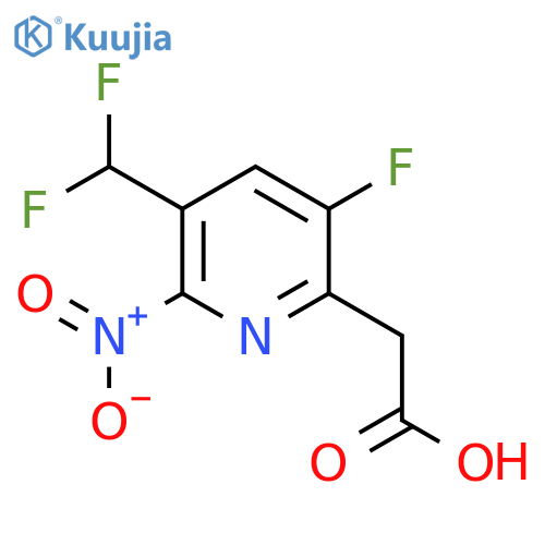 3-(Difluoromethyl)-5-fluoro-2-nitropyridine-6-acetic acid structure
