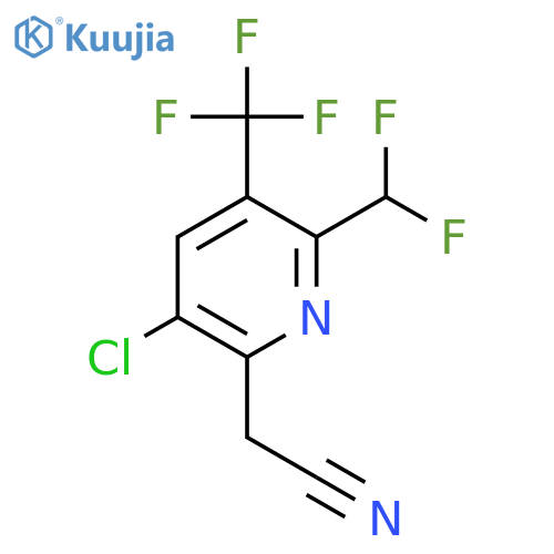 5-Chloro-2-(difluoromethyl)-3-(trifluoromethyl)pyridine-6-acetonitrile structure