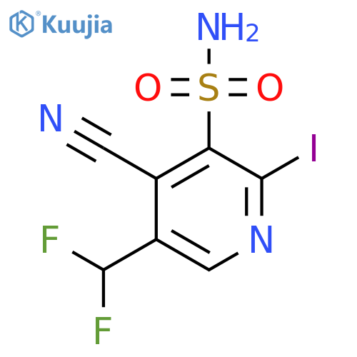 4-Cyano-5-(difluoromethyl)-2-iodopyridine-3-sulfonamide structure