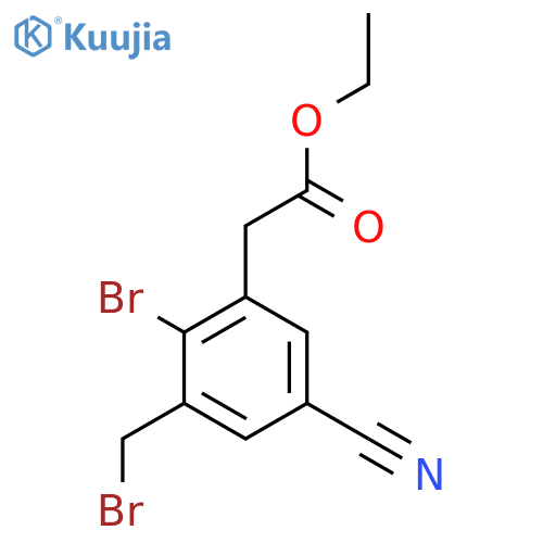 Ethyl 2-bromo-3-bromomethyl-5-cyanophenylacetate structure