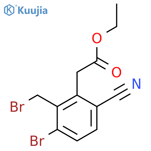 Ethyl 3-bromo-2-bromomethyl-6-cyanophenylacetate structure