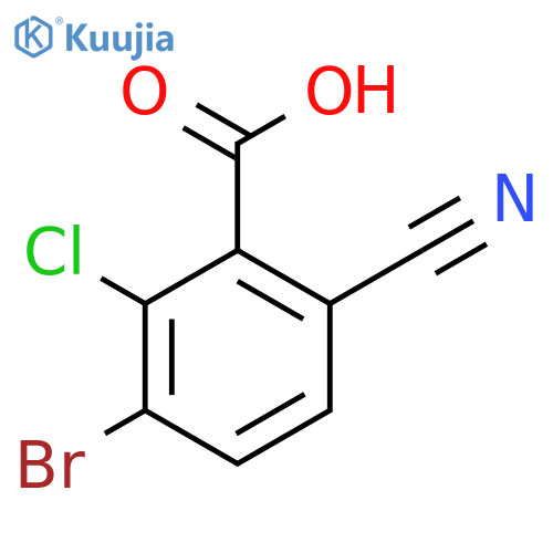 3-Bromo-2-chloro-6-cyanobenzoic acid structure