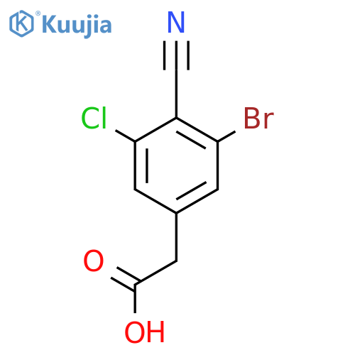 3-Bromo-5-chloro-4-cyanophenylacetic acid structure