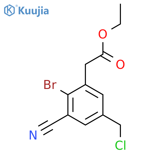 Ethyl 2-bromo-5-chloromethyl-3-cyanophenylacetate structure
