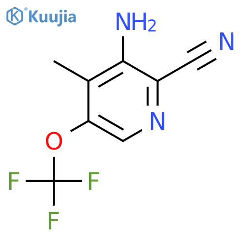 3-Amino-2-cyano-4-methyl-5-(trifluoromethoxy)pyridine structure