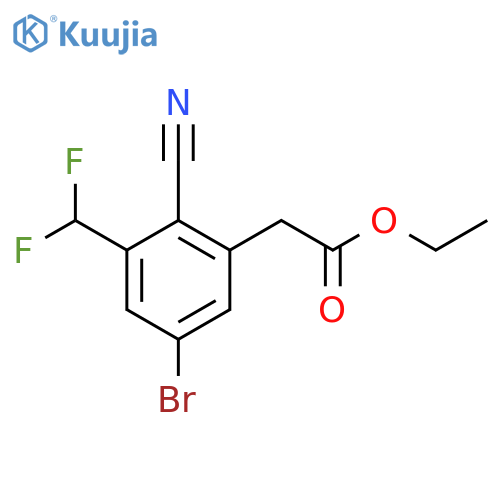 Ethyl 5-bromo-2-cyano-3-(difluoromethyl)phenylacetate structure