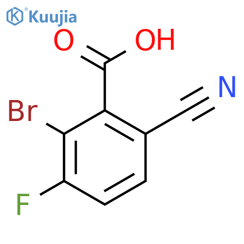 2-Bromo-6-cyano-3-fluorobenzoic acid structure