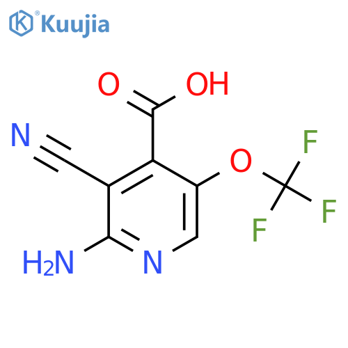 2-Amino-3-cyano-5-(trifluoromethoxy)pyridine-4-carboxylic acid structure