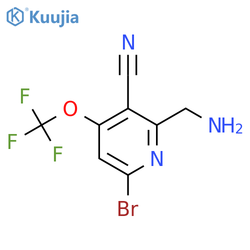 2-(Aminomethyl)-6-bromo-3-cyano-4-(trifluoromethoxy)pyridine structure