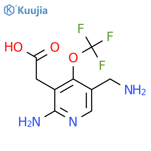 2-Amino-5-(aminomethyl)-4-(trifluoromethoxy)pyridine-3-acetic acid structure