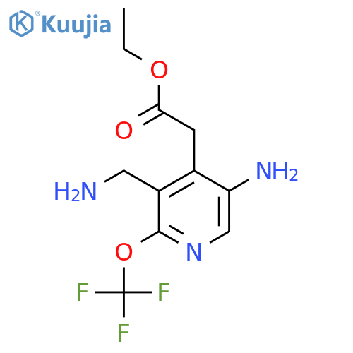 Ethyl 5-amino-3-(aminomethyl)-2-(trifluoromethoxy)pyridine-4-acetate structure