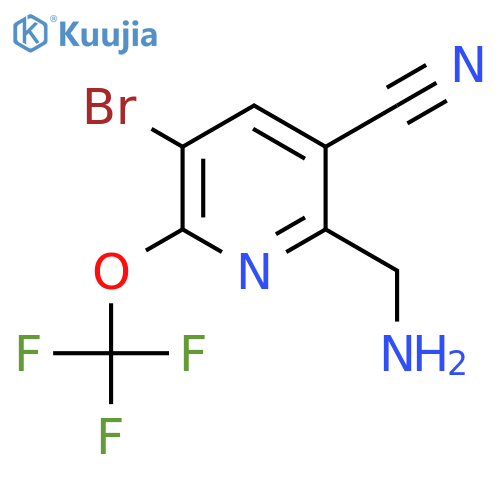 2-(Aminomethyl)-5-bromo-3-cyano-6-(trifluoromethoxy)pyridine structure
